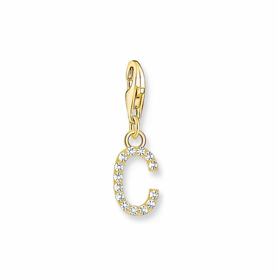 Thomas Sabo Thomas Sabo Damen Zirkonia Charm Buchstabe C Gelbgold 1965-414-14 | Charms & Anhanger