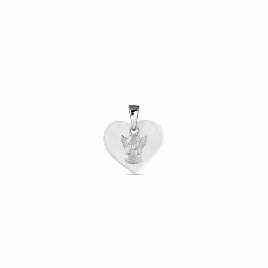 Dein-Juwelier Kollektion Kinder Herz Anhanger Mit Engel 12Mm Silber 28.1200.R | Charms & Anhanger