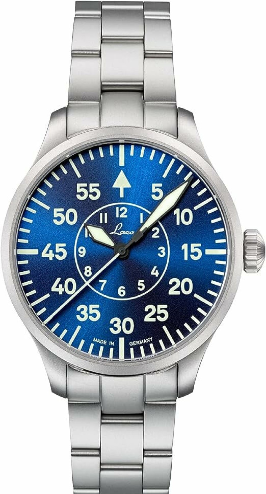 Laco Laco Herren Automatikuhr Fliegeruhr Basis Aachen Blaue Stunde Silber 862103.Mb | Automatikuhren