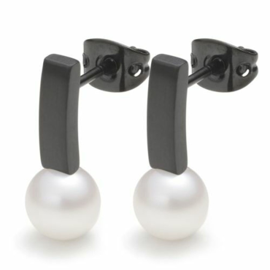 Monomania Monomania Pearl´S Kiss Damen Ohrstecker Suswasserperlen Schwarz 31779S | Ohrringe