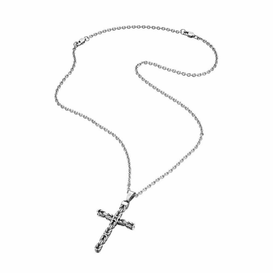 Save Brave Save Brave Herren Edelstahl Kette Dan Mit Kreuz Sbn-Dan | Halsketten