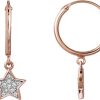 Xenox Xenox Damen Creolen Sternenzauber Zirkonia Sterne Rosegold Xs3750R | Ohrringe