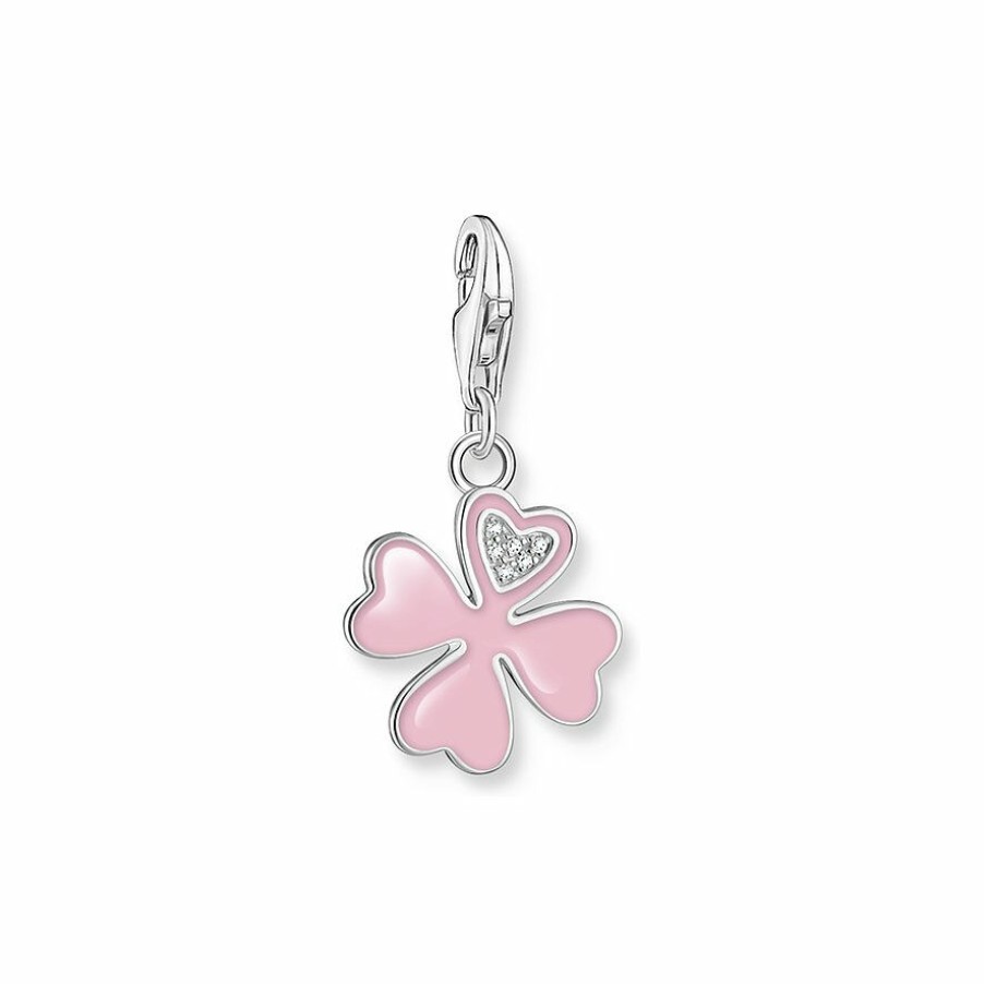 Thomas Sabo Thomas Sabo Damen Charm Rosa Kleeblatt Silber 2022-041-9 | Charms & Anhanger