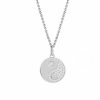 Xenox Xenox Damen Halskette Coin Anhanger Mit Yin Yang Zirkonia Silber Xs3457K | Halsketten