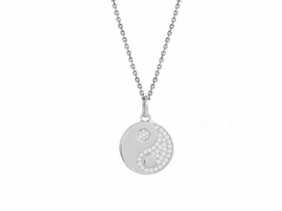 Xenox Xenox Damen Halskette Coin Anhanger Mit Yin Yang Zirkonia Silber Xs3457K | Halsketten