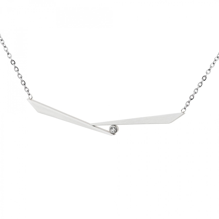 Ernstes Design Ernstes Design Damen Halskette Mit Diamant 0,02Ct 42Cm Silber E825-42 | Halsketten