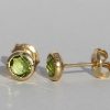 Campur Campur Silberohrstecker 18Ct Vergoldet Mit Peridot | Fine Flat Es1382P | Ohrringe