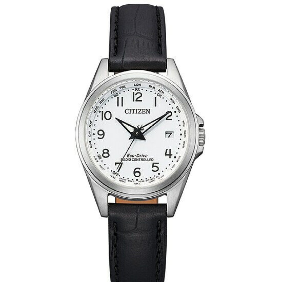 Citizen Citizen Damen Analoguhr Mit Lederarmband Schwarz Ec1180-14A | Analoguhren