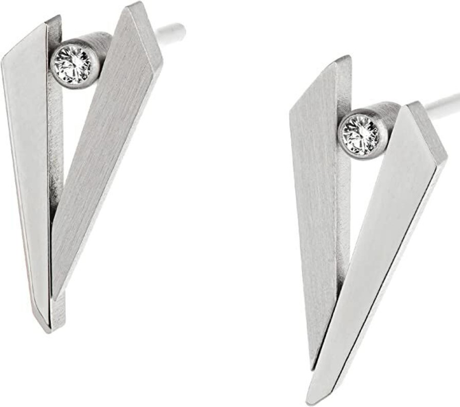 Ernstes Design Ernstes Design Ohrringe Ohrstecker E609 Mit Brillant 0.04 Ct. Edelstahl | Ohrringe