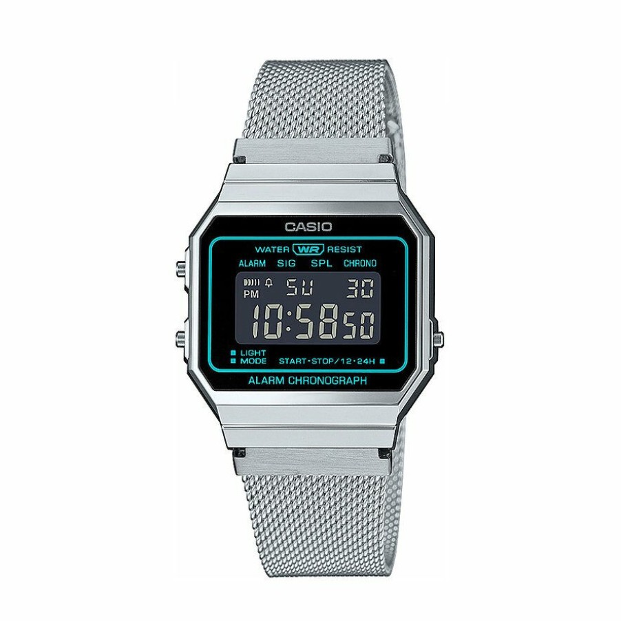 Casio Casio Uniuhr Vintage Iconic Mit Edelstahlarmband Silber A700Wems-1Bef | Digitaluhren