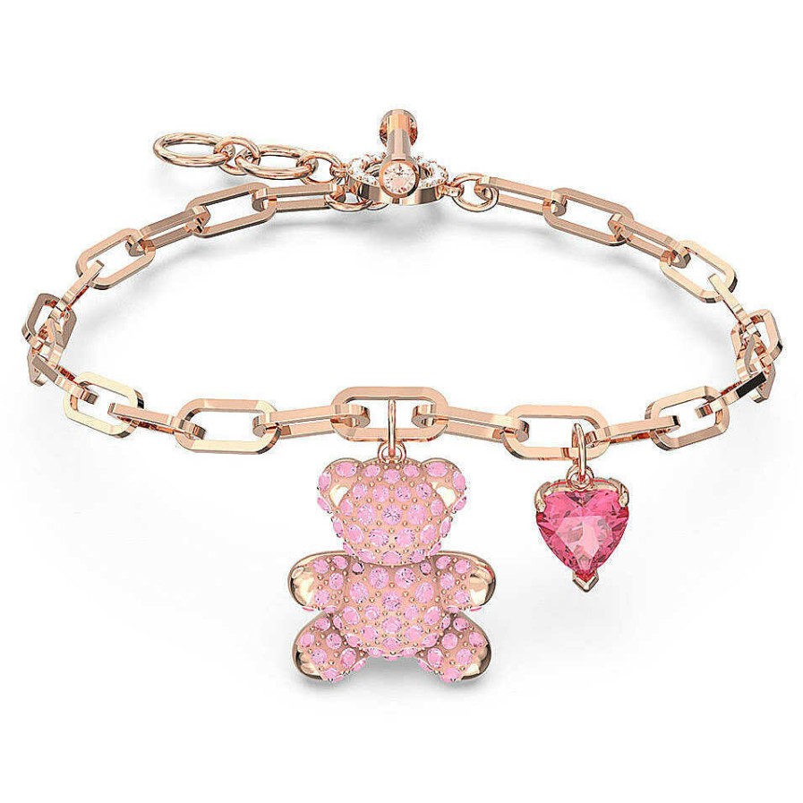 Swarovski Swarovski Damen Armband Gliederkette Mit Teddy Charm Rosegold 5642978 | Armbander