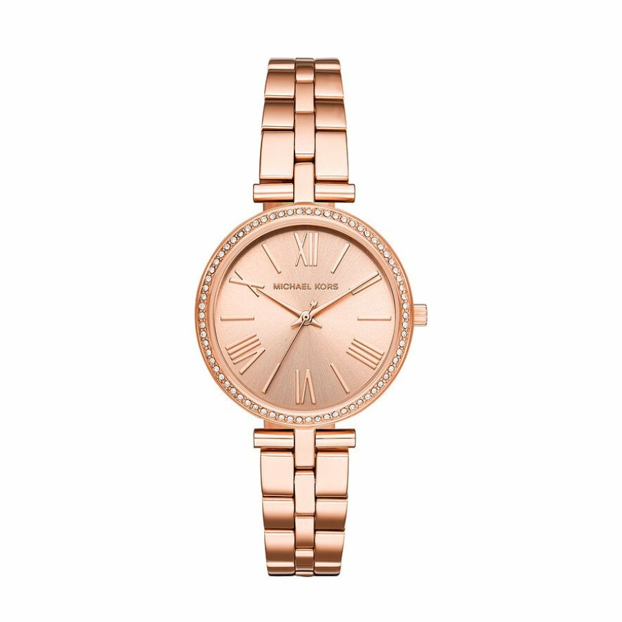 Michael Kors Michael Kors Damen Analoguhr Mit Glassteinen Rosegold Mk3904 | Analoguhren