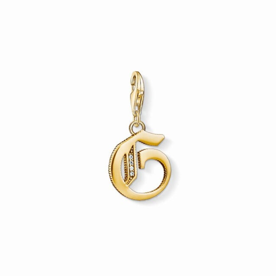 Thomas Sabo Thomas Sabo Glam & Soul Charm Buchstabe G Mit Zirkonia Gold 1613-414-39 | Charms & Anhanger