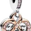 Pandora Pandora Moments Charm Anhanger Herz Bicolor 782641C01 | Charms & Anhanger